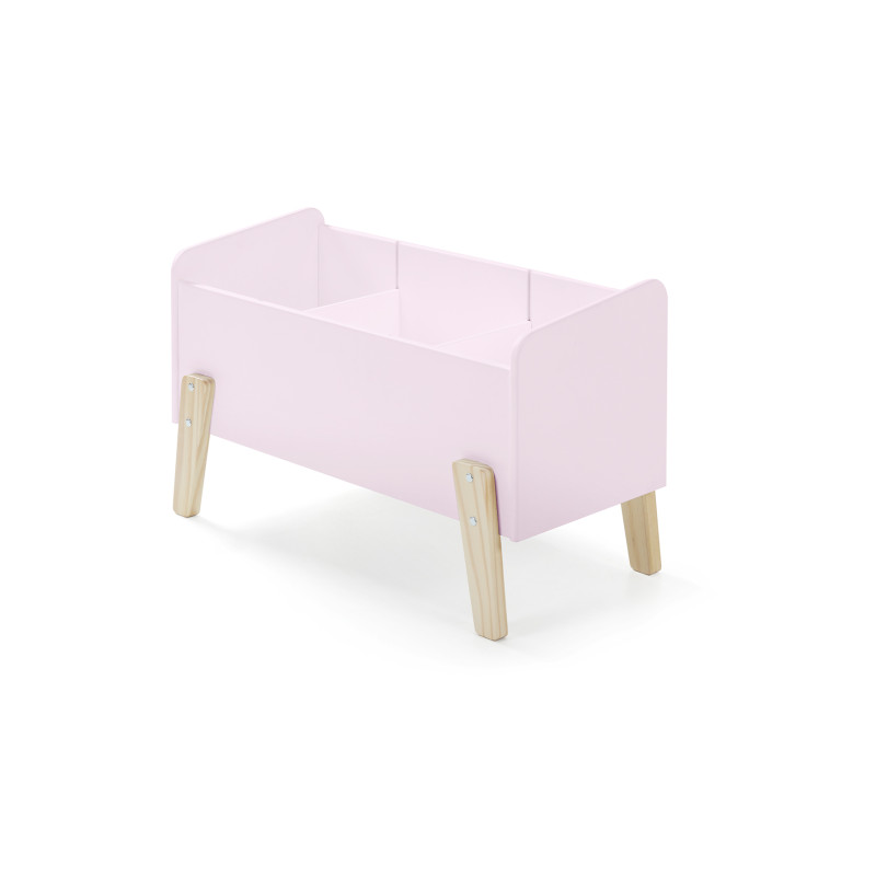 Coffre à jouets SATSUKI - Pin massif, rose