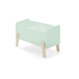 Coffre à jouets mint SATSUKI - Pin massif, menthe verte