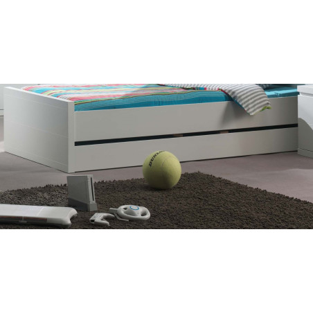 Lit gigogne DOROTHY 90 x 190 cm - MDF, blanc