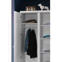 Armoire 2 portes tringle supplémentaire DOROTHY - Pin massif, blanc