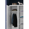 Armoire 2 portes tringle supplémentaire DOROTHY - Pin massif, blanc