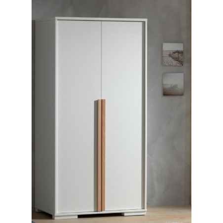 Armoire 2 portes BERT - Panneaux de particules, blanc