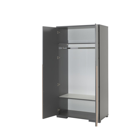 Armoire 2 portes BERT - Panneaux de particules, anthracite