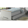 Lit gigogne BERT 90 x 190 cm - Panneaux de particules, blanc