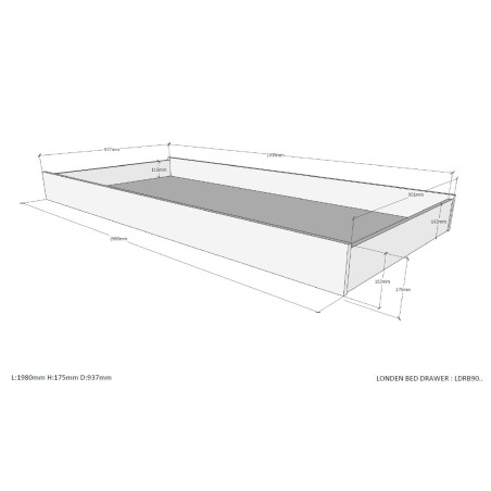 Lit gigogne BERT 90 x 190 cm - Panneaux de particules, blanc