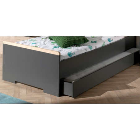 Lit gigogne BERT 90 x 190 cm - Panneaux de particules, anthracite