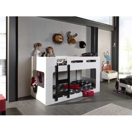 Lit superposé SOSUKE 90 x 200 cm - MDF, blanc