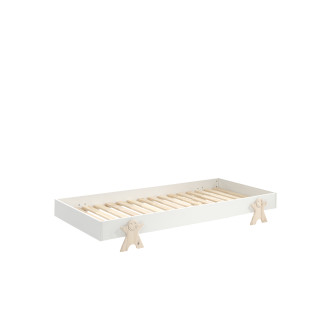 Lit smiley GEPPETTO 90 x 200 cm - Pin massif, blanc