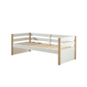 Lit capitaine (90) MADELEINE 90 x 200 cm - Pin massif, nature/blanc