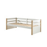 Lit capitaine (90) MADELEINE 90 x 200 cm - Pin massif, nature/blanc