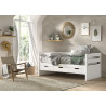 Lit capitaine (92) MADELEINE 90 x 200 cm - Pin massif, blanc