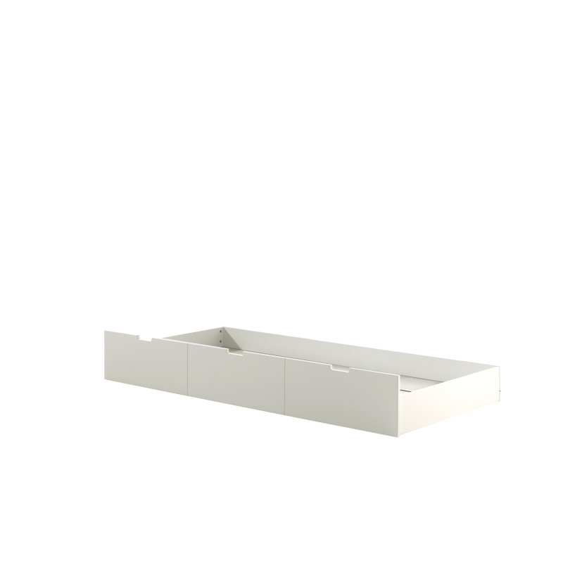Lit gigogne MADELEINE 90 x 190 cm - Pin massif, blanc