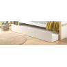 Lit gigogne MADELEINE 90 x 190 cm - Pin massif, blanc