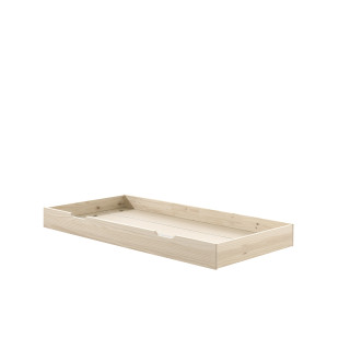 Lit tiroir madeleine lit gigogne EUDES 90 x 190 cm - Pin massif, nature