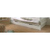 Lit tiroir madeleine lit gigogne EUDES 90 x 190 cm - Pin massif, blanc