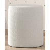 Pouf bouclé SHEETA - 100% Polyester, blanc