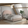 Lit coffre lit bouclé SHEETA 140 x 200 cm - Hévéa, rose