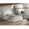Lit coffre lit bouclé SHEETA 140 x 200 cm - Hévéa, blanc