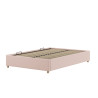 Lit coffre cadre de lit bouclé SHEETA 140 x 200 cm - Hévéa, rose