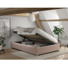 Lit coffre cadre de lit bouclé SHEETA 140 x 200 cm - Hévéa, rose