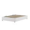 Lit coffre cadre de lit bouclé SHEETA 140 x 200 cm - Hévéa, blanc