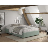 Lit coffre cadre de lit bouclé SHEETA 140 x 200 cm - Hévéa, vert