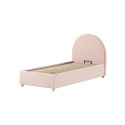 Lit coffre lit bouclé SHEETA 90 x 200 cm - Hévéa, rose