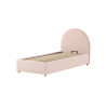Lit coffre lit bouclé SHEETA 90 x 200 cm - Hévéa, rose