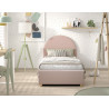 Lit coffre lit bouclé SHEETA 90 x 200 cm - Hévéa, rose