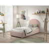Lit coffre lit bouclé SHEETA 90 x 200 cm - Hévéa, rose