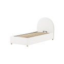 Lit coffre lit bouclé SHEETA 90 x 200 cm - Hévéa, blanc