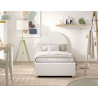 Lit coffre lit bouclé SHEETA 90 x 200 cm - Hévéa, blanc