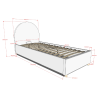 Lit coffre lit bouclé SHEETA 90 x 200 cm - Hévéa, blanc
