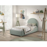 Lit coffre lit bouclé SHEETA 90 x 200 cm - Hévéa, vert