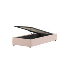 Lit coffre cadre de lit côté long bouclé SHEETA 90 x 200 cm - Hévéa, rose