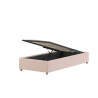 Lit coffre cadre de lit côté long bouclé SHEETA 90 x 200 cm - Hévéa, rose