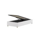 Lit coffre cadre de lit côté long bouclé SHEETA 90 x 200 cm - Hévéa, blanc