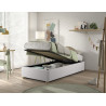 Lit coffre cadre de lit côté long bouclé SHEETA 90 x 200 cm - Hévéa, blanc