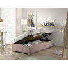 Lit coffre cadre de lit côté court bouclé SHEETA 90 x 200 cm - Hévéa, rose
