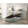 Lit coffre cadre de lit côté court bouclé SHEETA 90 x 200 cm - Hévéa, vert