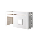 Lit mi-hauteur ERNEST 90 x 200 cm - MDF, blanc
