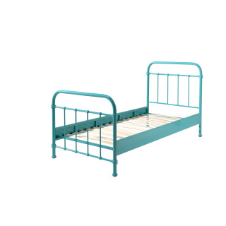 Lit MARCELLIN 90 x 200 cm - Métal, menthe verte
