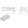 Lit junior (70) TOBIAS 70 x 140 cm - Pin massif, blanc