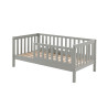 Lit junior (70) TOBIAS 70 x 140 cm - Pin massif, gris
