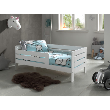 Lit junior (71) TOBIAS 70 x 140 cm - Pin massif, blanc