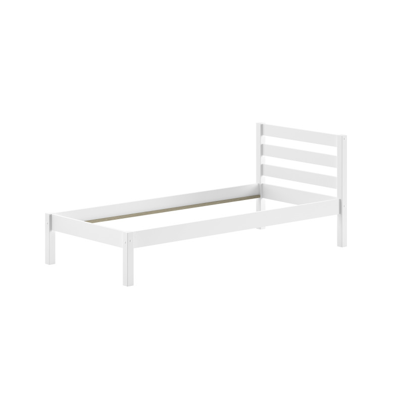 Lit CAMILLE 90 x 200 cm - Pin scandinave, blanc