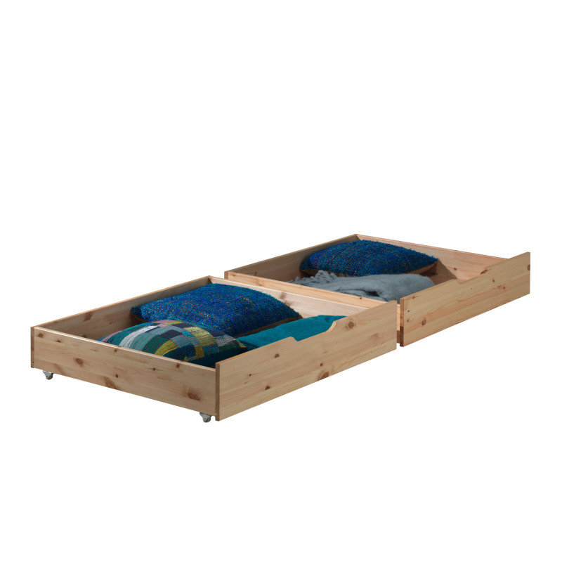 Ensemble de 2 tiroirs CAMILLE - Pin scandinave, nature