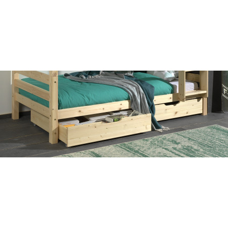Ensemble de 2 tiroirs CAMILLE - Pin scandinave, nature
