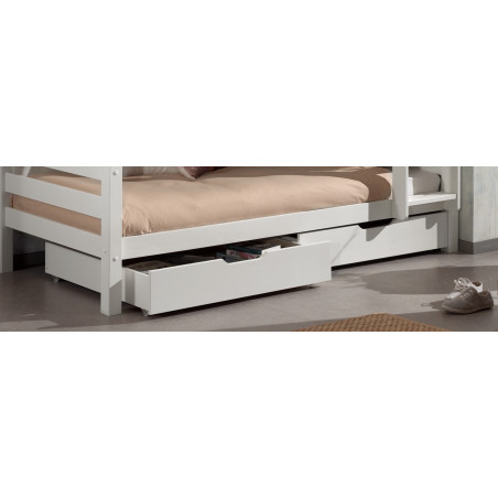 Ensemble de 2 tiroirs CAMILLE - Pin scandinave, blanc