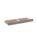 Ensemble de 2 tiroirs CAMILLE - Pin scandinave, gris